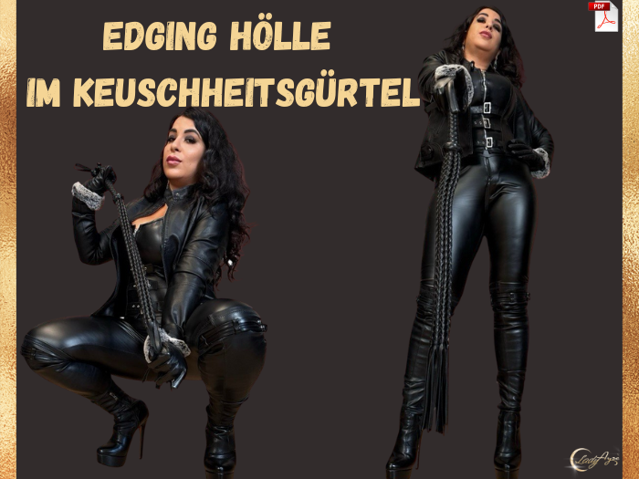 Lady Ayse gibt Edging Aufgabe fuer Keuschhaltungs Sklaven im Femdom Training als PDF im Shop     